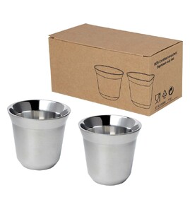 Hovedminiatyrbilde av Sølv Duo 80 ml RCS Rustfritt Stål Espressokoppsett  