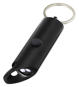 Hovedminiatyrbilde av Solid svart Flare Resirkulert Aluminium LED-lykt og Flaskeåpner Nøkkelring