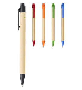 Produktbilde for Berk Resirkulert Papp og Maisplast Sort Blekk Kulepenn