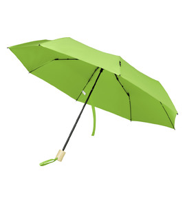 Hovedminiatyrbilde av Limegrønn Birgit 21" RPET Stormsikker Sammenleggbar Paraply