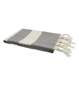 Hovedminiatyrbilde av Solid svart Anders 180 g/m2 147x75,5 cm Hammam Håndkle