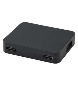 Hovedminiatyrbilde av Solid svart Gaia Resirkulert Plast 4-porters USB Hub