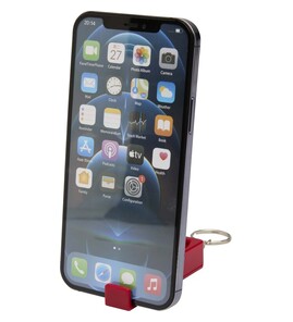 Hovedminiatyrbilde av Rød Aggia Resirkulert Plast og Bambus Telefonstativ med Fidgetleke