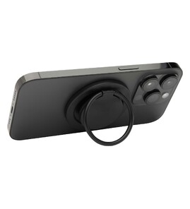 Hovedminiatyrbilde av Solid svart Albali Resirkulert Plast Magnetisk Telefonstativ med Ringholder