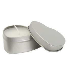 Hovedminiatyrbilde av Matt sølv Blissful Vaniljearoma Duftlys i Hjerteformet Blikkboks