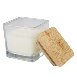 Produktbilde for Ambra Duftlys i Glassbeholder med Bambuslokk