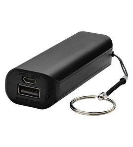 Hovedminiatyrbilde av Solid svart Span 1200 mAh Powerbank i Nøkkelring