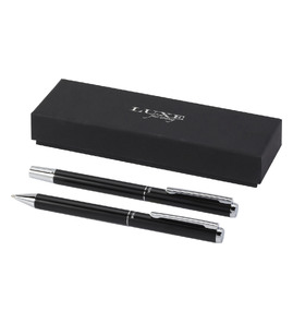 Hovedminiatyrbilde av Solid svart Luxe Lucetto Resirkulert Aluminium Sort Blekk Pennesett