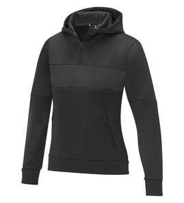 Hovedminiatyrbilde av Solid svart Elevate Life Sayan Half-Zip Hettegenser Dame