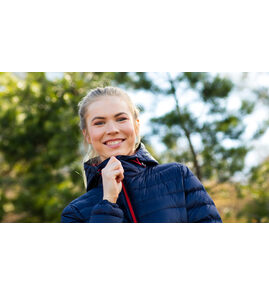 Hovedminiatyrbilde av Marine m/orange kontrast Tracker Superlight Hood Dunjakke