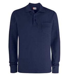 Hovedminiatyrbilde av Dark Navy Clique Basic Langermet Poloskjorte med Lomme