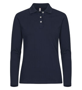 Hovedminiatyrbilde av Dark Navy Clique Stretch Premium Langermet Poloskjorte Dame