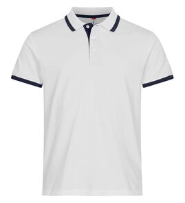 Hovedminiatyrbilde av White/Dark Navy Clique Austin Poloskjorte