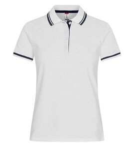 Hovedminiatyrbilde av White/Dark Navy Clique Astoria Poloskjorte Dame