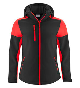 Hovedminiatyrbilde av Black/Red Printer Prime Softshelljakke Dame