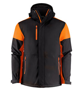 Hovedminiatyrbilde av Black/Orange Printer Prime Vattert Softshelljakke