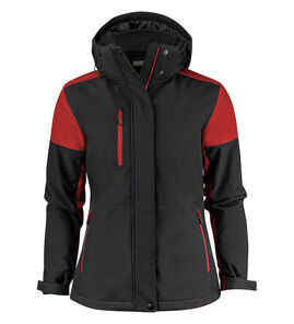 Hovedminiatyrbilde av Black/Red Printer Prime Vattert Softshelljakke Dame