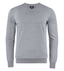 Hovedminiatyrbilde av Grey Melange Cutter & Buck Oakville V-hals Strikkegenser