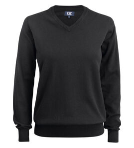 Hovedminiatyrbilde av Black Cutter & Buck Oakville V-hals Strikkegenser Dame