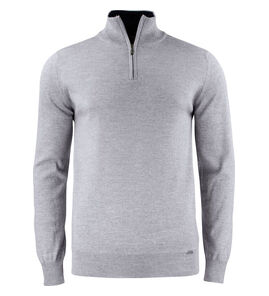 Hovedminiatyrbilde av Grey Melange Cutter & Buck Everett Half-Zip Strikkegenser