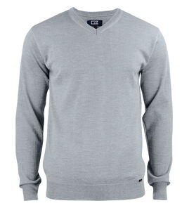 Hovedminiatyrbilde av Grey Melange Cutter & Buck Everett V-hals Strikkegenser