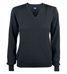 Hovedminiatyrbilde av Black Cutter & Buck Everett V-hals Strikkegenser Dame