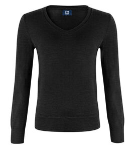 Hovedminiatyrbilde av Black Cutter & Buck Vernon V-hals Strikkegenser Dame