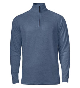 Hovedminiatyrbilde av Slate Blue Melange Cutter & Buck Coos Bay Half-Zip Genser