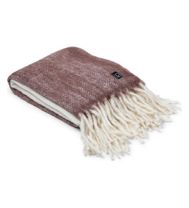 Hovedminiatyrbilde av Wine Red Kosta Linnewäfveri Ull Pledd