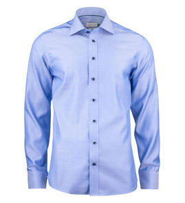 Hovedminiatyrbilde av Mid Blue J. Harvest & Frost Green Bow 01 Slim Fit Skjorte