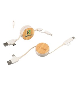 Produktbilde for Andorra Hvetehalm 6-i-1 Uttrekkbar Ladekabel