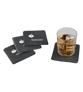 Produktbilde for Buffalo Firkantet Skifer 4-pk Glassbrikkesett