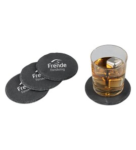 Produktbilde for Brekstad Rund Skifer 4-pk Glassbrikkesett