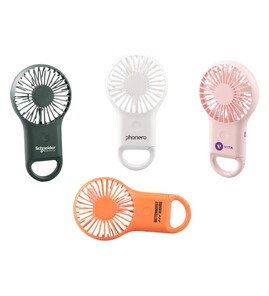 Produktbilde for Aelina Håndholdt Vifte med Fargerike Lys og Karabinkrok