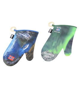 Produktbilde for Norvia RPET Fullfargetrykket Grytevotter med Oppheng i Tre