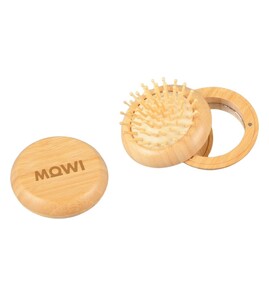 Produktbilde for Ragni Bambus Lommespeil med Hårbørste