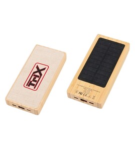 Produktbilde for Park Bambus 10.000 mAh Solcelledrevet Powerbank