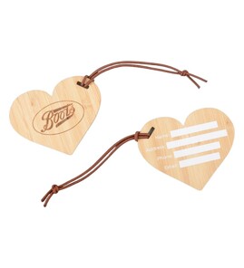 Produktbilde for Hjerteformet Bambus Bagasjelapp