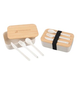 Produktbilde for Brooke Hvetestrå og Bambus 1000 ml Matboks med Bestikk