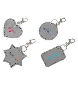 Produktbilde for Gent PU Lær Reflekterende  Nøkkelring