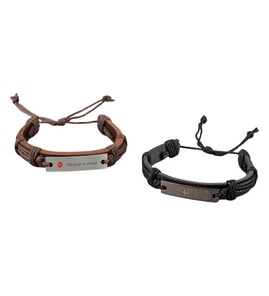 Produktbilde for Brutus Lær Armbånd med Plate 