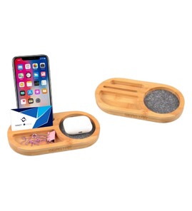 Produktbilde for Ithaca Bambus og RPET Filt Mobilholder og Skrivebordsorganisator