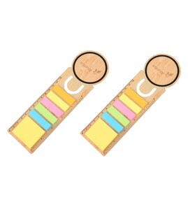 Produktbilde for Elva Bambus Notatlapper med Linjal og Bokmerke