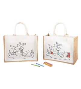 Produktbilde for  RPET Canvas og Jute "Tegn på meg" Shoppingbag for Barn