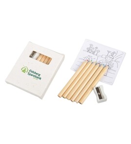 Produktbilde for Capri Sett med Fargeblyanter og Resirkulert Notatblokk av Petuniafrø