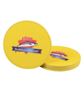 Produktbilde for Alfhild Lær 4-pk Glassbrikke 