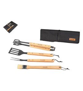 Produktbilde for Heidel Rustfritt Stål og Tre 4 stk BBQ Sett 