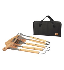 Produktbilde for Gävle Tre og Rustfritt Stål 5 stk BBQ Sett 