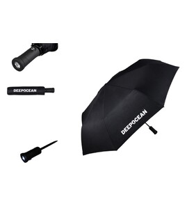 Produktbilde for Fenari Polyester 23” Sammenleggbar Paraply med Lommelykt