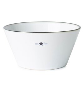 Hovedminiatyrbilde av White/Dark Blue (LX) Lexington Stoneware Håndmalt Keramikk Serveringsbolle